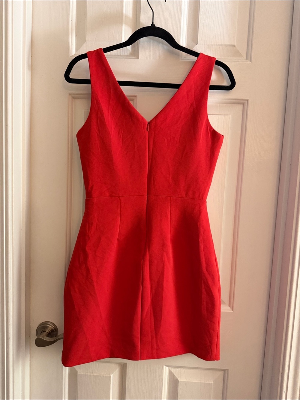 Karlie Red V-Neck Mini Dress with Waist Cutout small - Picture 3 of 4